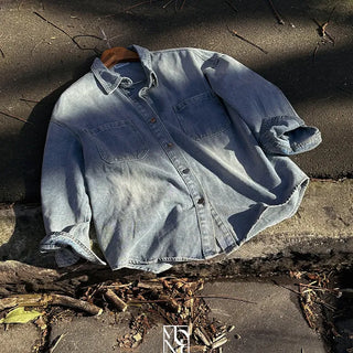 Made. Deep Aging Denim Oversized Shirt