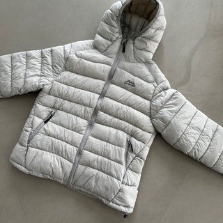 Mount Embroidered String Hooded High-Neck Lightweight Padded Jacket