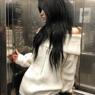 Ravi Off-Shoulder Long Loose Knit