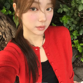 Dae Button Point Round Cardigan