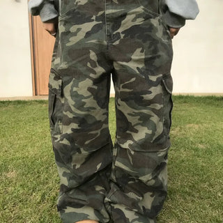 Waist Strap Military Camo Jogger Cotton Pants
