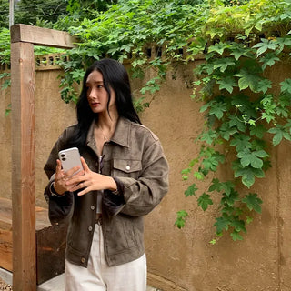 Suede Collar Oversized Jacket