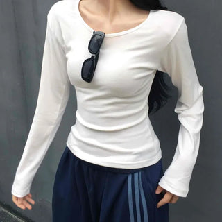 Basic Round Neck Slim Fit Long Sleeve T-shirt