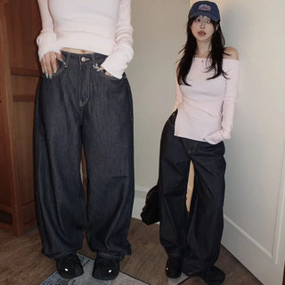 Poltin Stitch Denim Wide Pants
