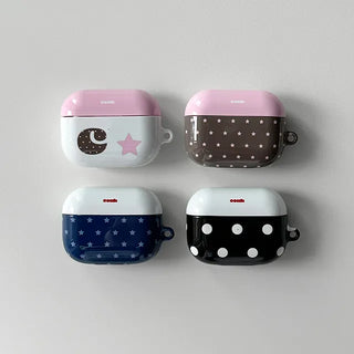 cozy patch dot glossy hard AirPods Buds Live Pro 3 case