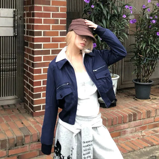 Pocket Collar Crop Jumper