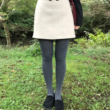 Migo Mini Skirt A-line/Wedding Guest Look/ Elastic Waist Back/Wool Skirt