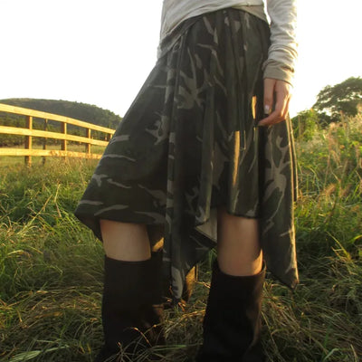 Camo asymmetrical skirt