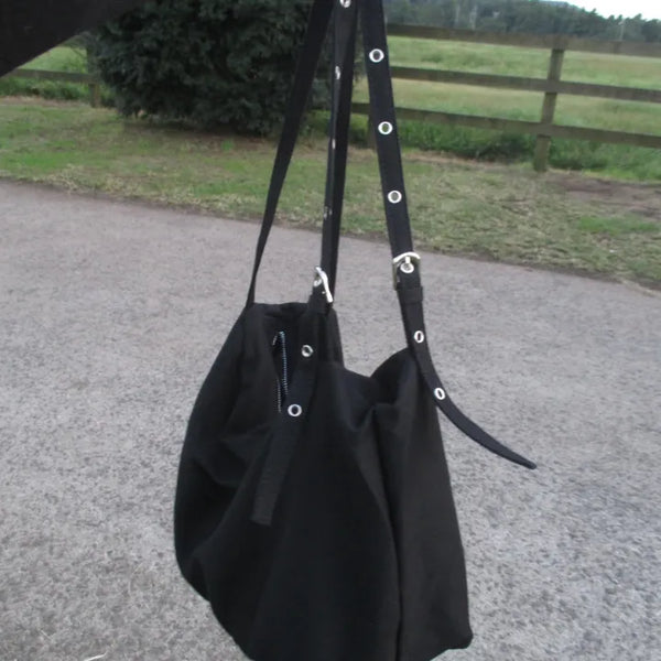 Black big vintage shoulder bag
