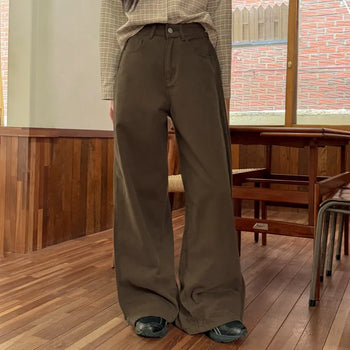 Bart Curve Wide Peach Brushed Cotton Pants
