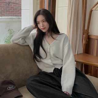Molly Thick Loose Fit Wool Knit Cardigan