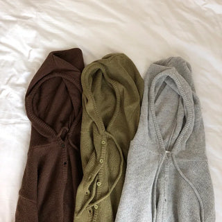 *Mohair/Wool Blend* Valentine Mohair Wool Knit Hooded Cardigan