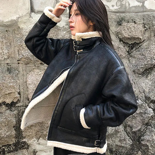 Berin Shearling High-Neck Suede Mustang