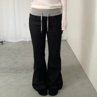 Color-block bootcut pants