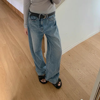 By wide long denim