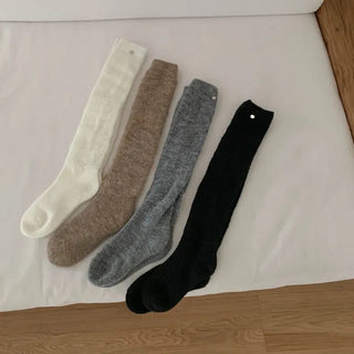Winter knit knee socks