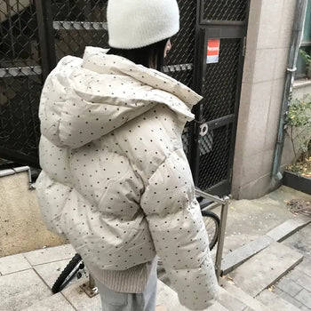Daisy Lovely Dot Hooded Padded Jacket (2 colors)