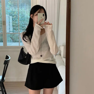 Maje Wool Punching Loose Fit Knit