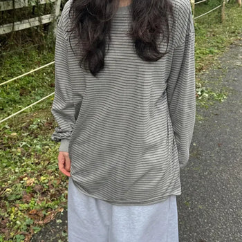 [UNISEX] Pigment Layered Striped Long Sleeve Tee