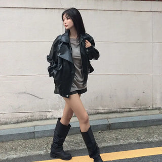 Kelly's Loose-Fit Leather Jacket