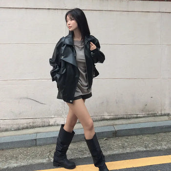 Kelly's Loose-Fit Leather Jacket