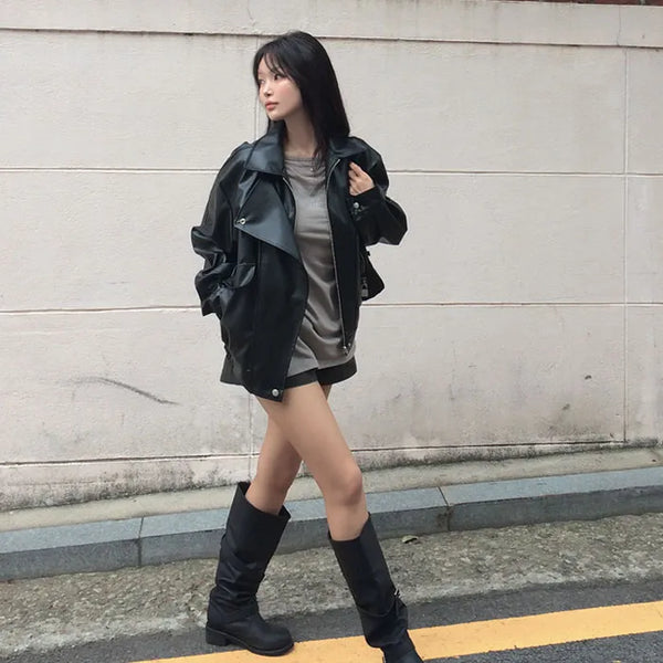 Kelly's Loose-Fit Leather Jacket