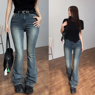 Allens mid-high washed denim bootcut pants
