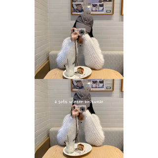 [Delicate~] Snow Pine Needle Winter Boat Neck Long Sleeve Knit