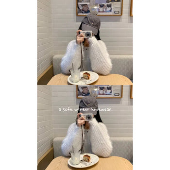 [Delicate~] Snow Pine Needle Winter Boat Neck Long Sleeve Knit