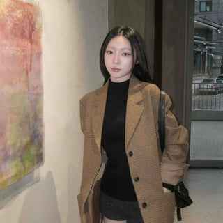 Soft Feminine Brushed Wool/Wool Long Sleeve T-shirt