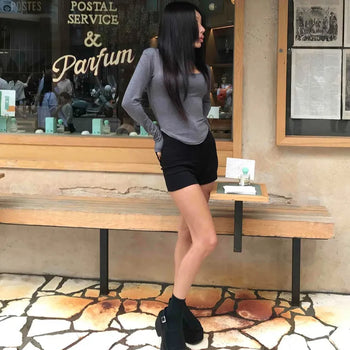 Black New Basic Plain Shorts