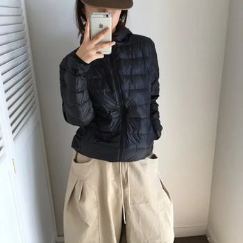 Lower Hooded Lightweight Padded Jacket