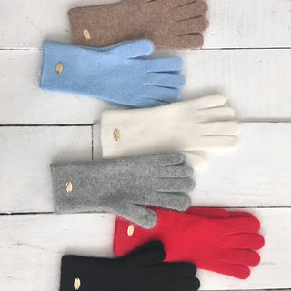 (6 Colors) Gold Pendant Fingerhole Angora Gloves Smartphone Touch Winter Thermal Finger Gloves