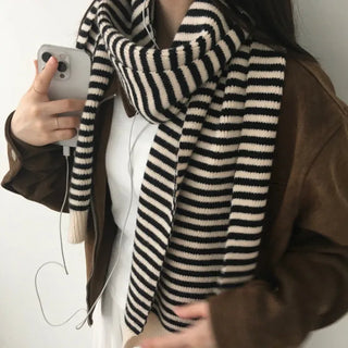 Striped Muffler Soft Striped Scarf Unisex
