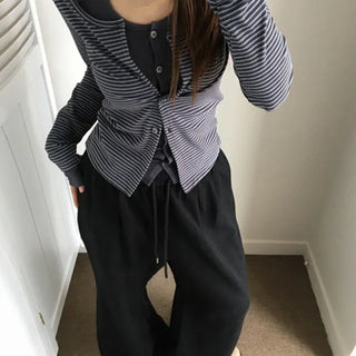 *Layered* Peach Stripe Cardigan