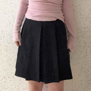 Simple Spring/Autumn Pleated Midi Skirt