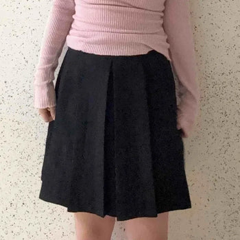 Simple Spring/Autumn Pleated Midi Skirt