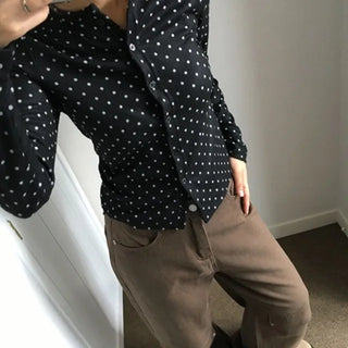 *Pinter/Delicate Fit* Brush Dot Cardigan