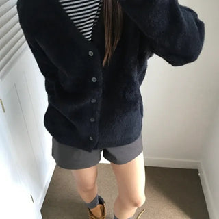 Berry Mohair Cardigan
