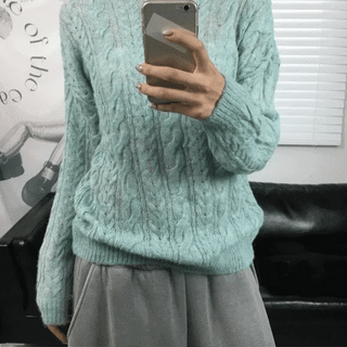milk eyelet knit