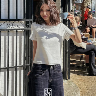 made. 365, Project Thick Peach Round Short Sleeve T-shirt