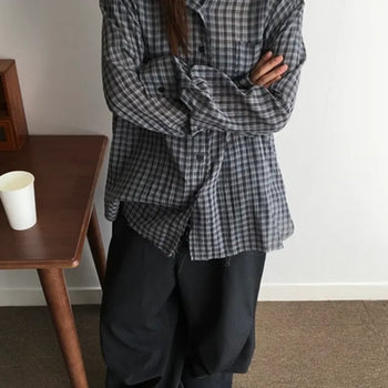 Oversized check shirt