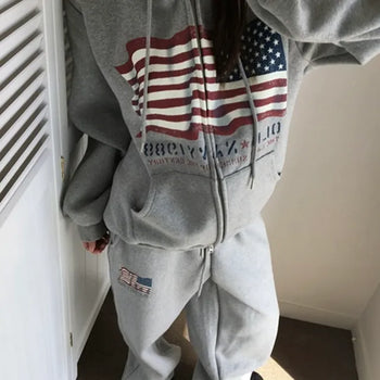 *High Quality/High Demand* American Flag Fleece Zip-Up Hoodie