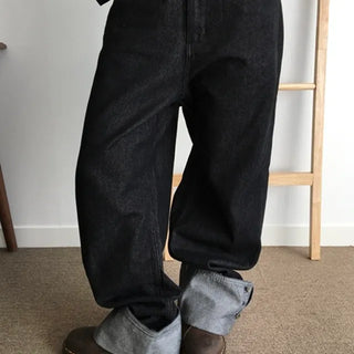 Non-faded Roll-up Button Denim