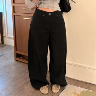 Paidin Black Balloon Wide Pants