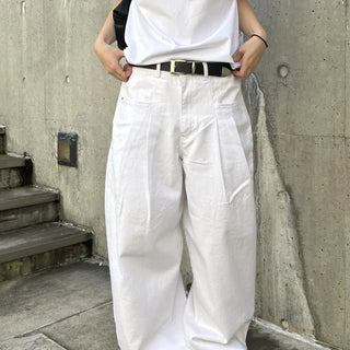 [Unisex] Balloon Two-Pintuck Back Elastic Cotton Pants (2 colors)