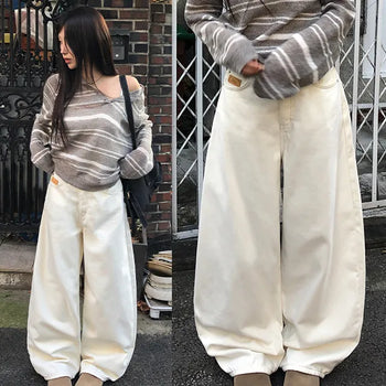 Eti Pocket Patch Fleece-Lined Wide Pants