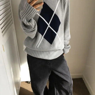 Argyle Roll-up Knit