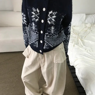 *Pinter Mood* Snowflake Nordic Cardigan