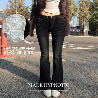 [MADE: In-house Production] Hip Deep Cover Pelvis Pad Denim Bootcut Pants [Petit/Long ver]